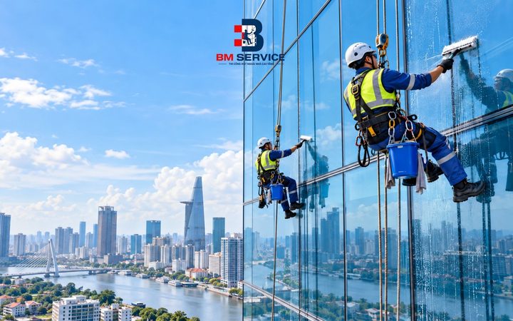 Báo giá vệ sinh kính tòa nhà tại TP.HCM: cách tính, hạng mục và yếu tố ảnh hưởng chi phí